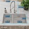 Elkay 18 Gauge SS 31-1/2" x 18-1/2" x 9" 40/60 Double Bowl Undermount Sink and Faucet Kit w/ Drain ECTRU32179LTFCC - alternate 2